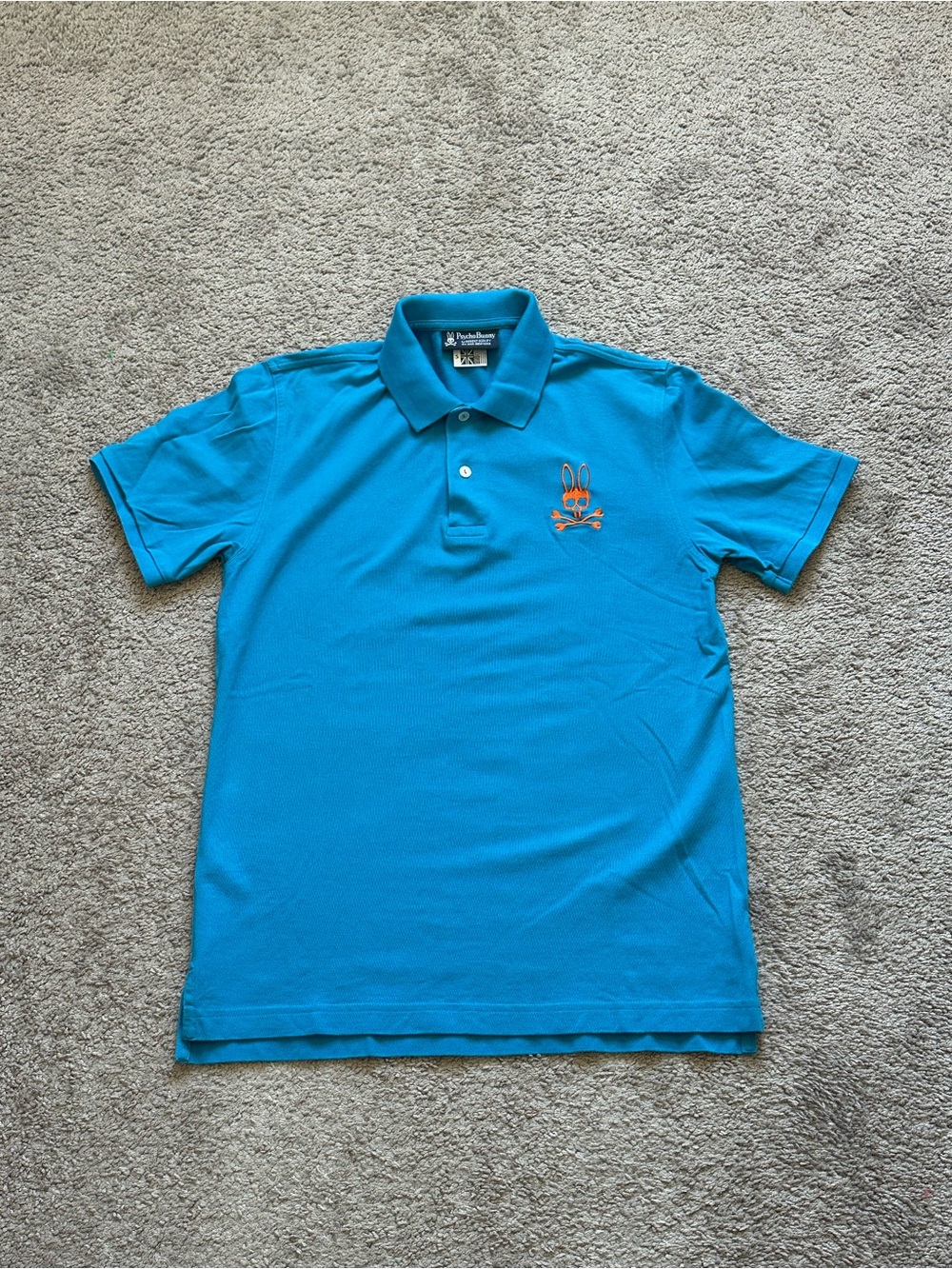 Psycho Bunny Men’s Polo - Bright Teal with Orange Logo